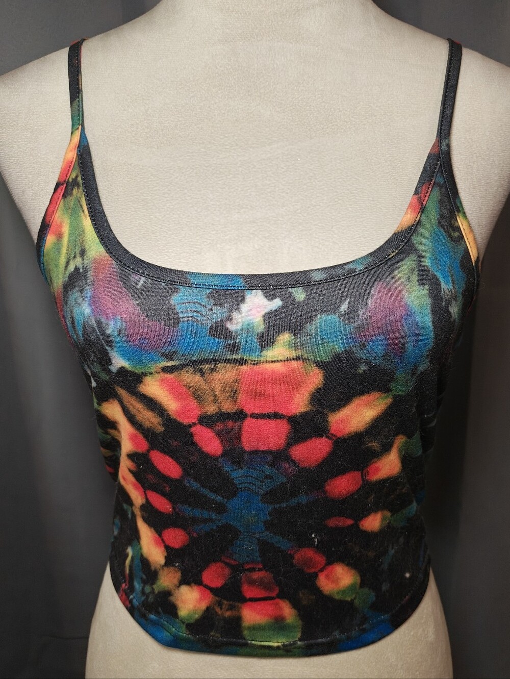 Spiral Burst Tie Dye Cami Crop Top.